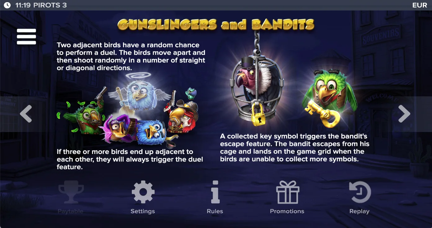 Pirots 3 paytable level 5 with symbols and values