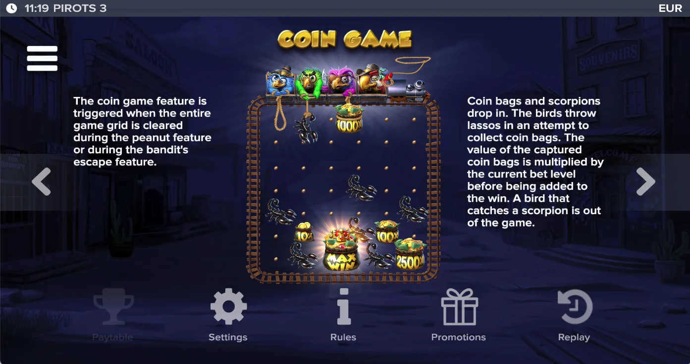 Pirots 3 paytable level 7 with symbols and values
