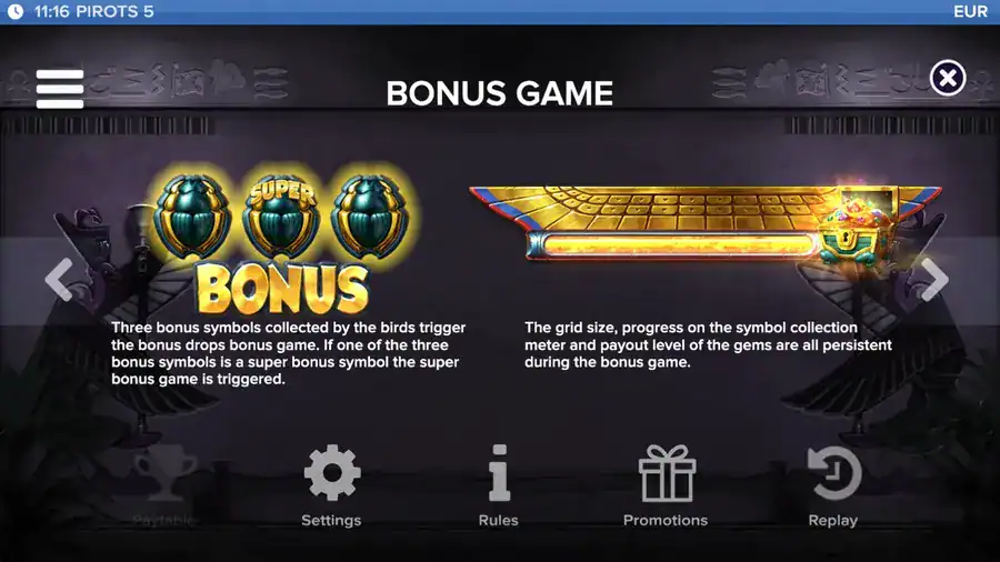 Pirots 5 Bonus Game and Super Bonus